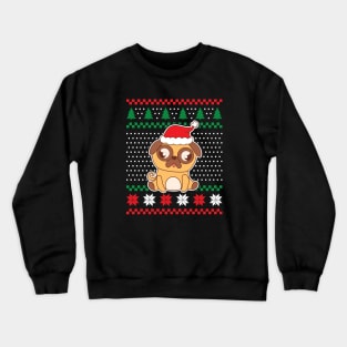 Ugly Christmas Sweaters Confused Pug Dog Crewneck Sweatshirt